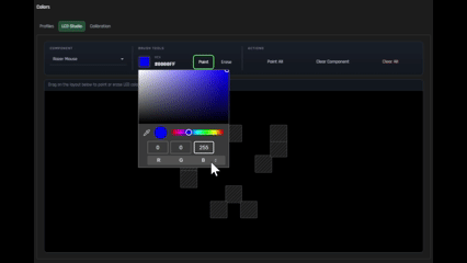 LED Studio with per-key or per-LED painting visible